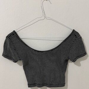 Forever 21 Striped Stretch Crop Top size Small